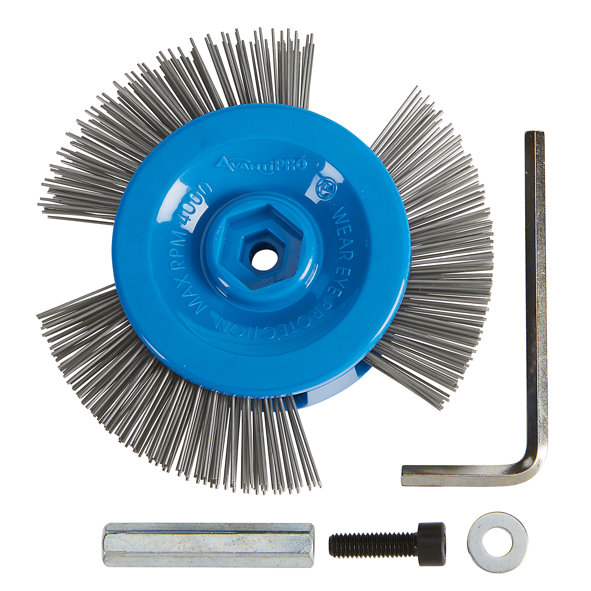 Klutch Industrial Metal Stripping Wheel, 4in. x 1/4in.